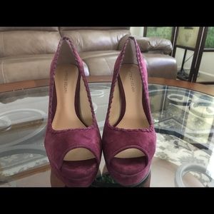 Antonio Melani Burgundy Suede Platform Heels